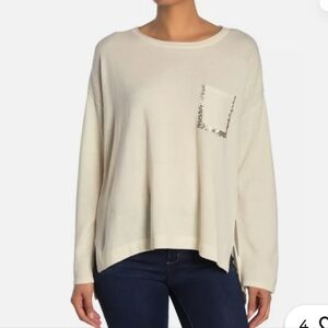 Tommy Bahama brand new Sequin pocket wool/cashmere sweater  color beige size XL